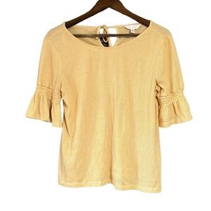 LC Lauren Conrad Yellow‎ cream striped Shirt